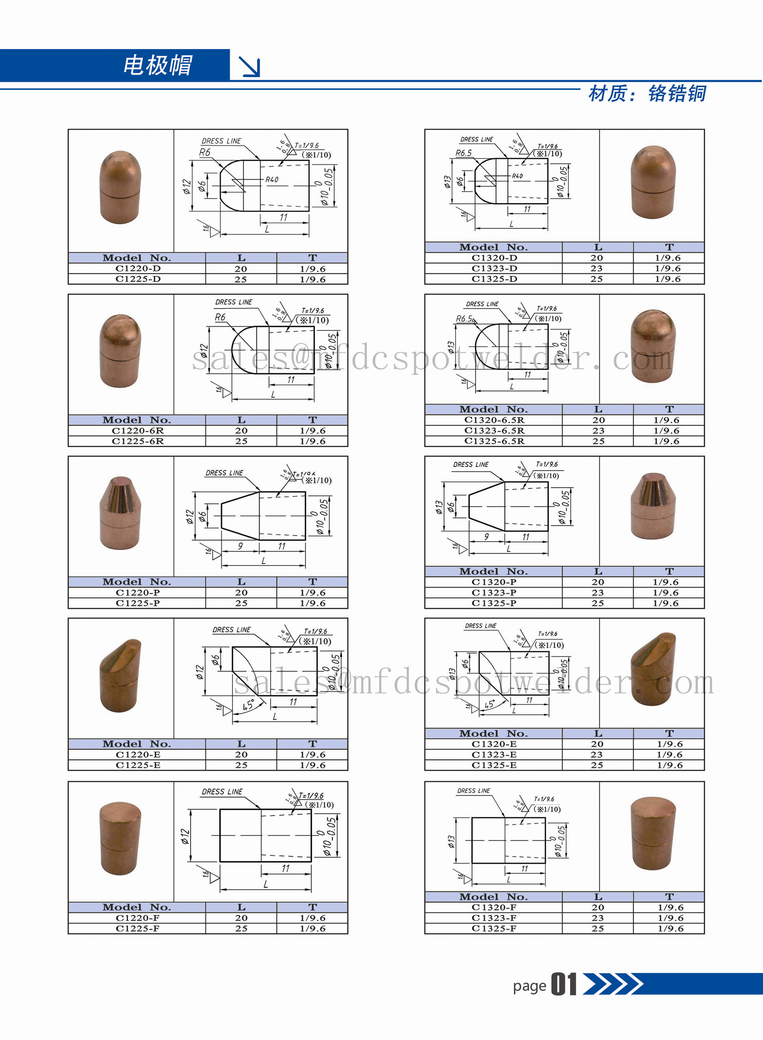 Cap Tips Electrode Tips For Resistance Welding Rosen Welding